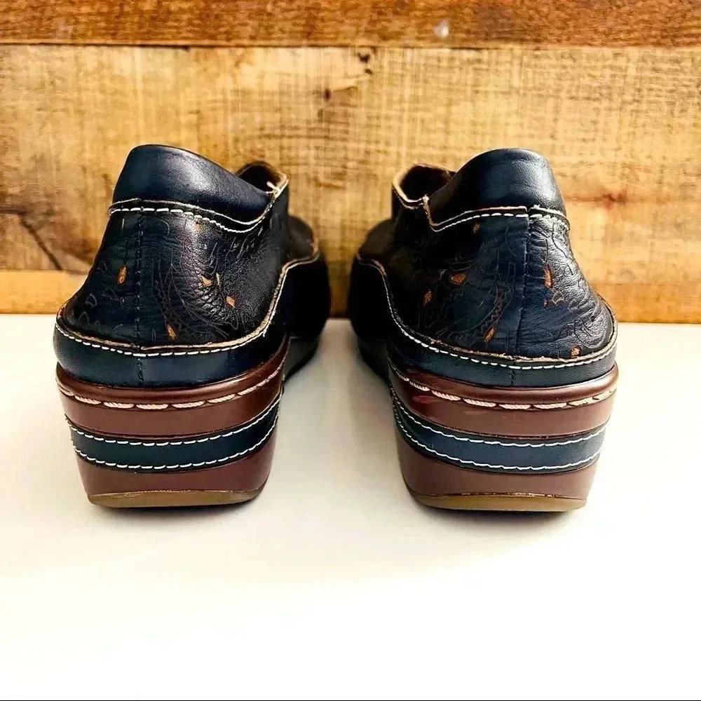 NWOT L’Artiste By Spring Step Ranba Clog Navy - Picture 5 of 9